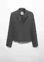 Blazer Americana Elfo Gris Claro Vigoré Talla L Mujer Mango