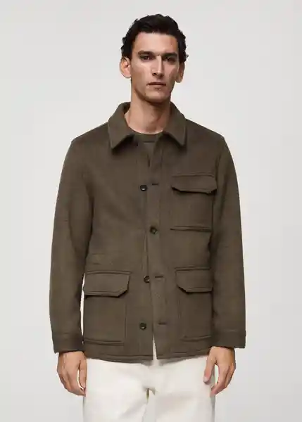 Sobrecamisa Coppi Khaki Talla L Hombre Mango