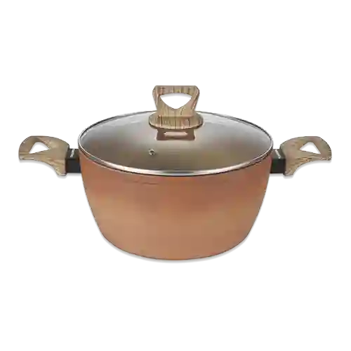 Amercook Olla Con Tapa de Vidrio Terracota 18 cm