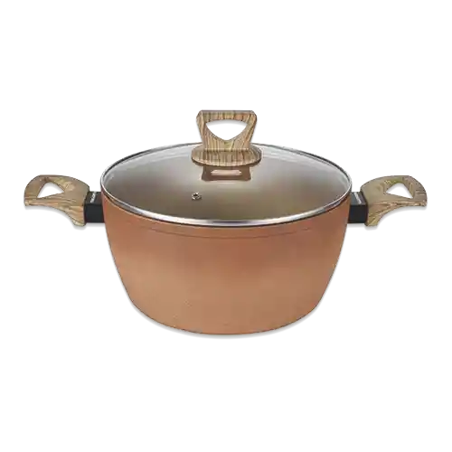 Amercook Olla Con Tapa de Vidrio Terracota 18 cm