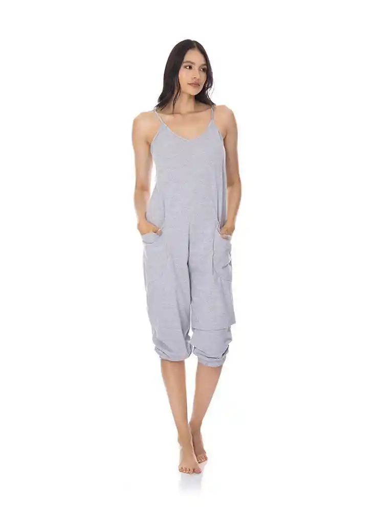 St Even Pijama Enterizo Con Bolsillos Gris 17329