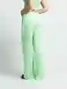 Pantalón Mujer Verde Jubiloso Medio Funk Talla 12 431F317 Naf Naf