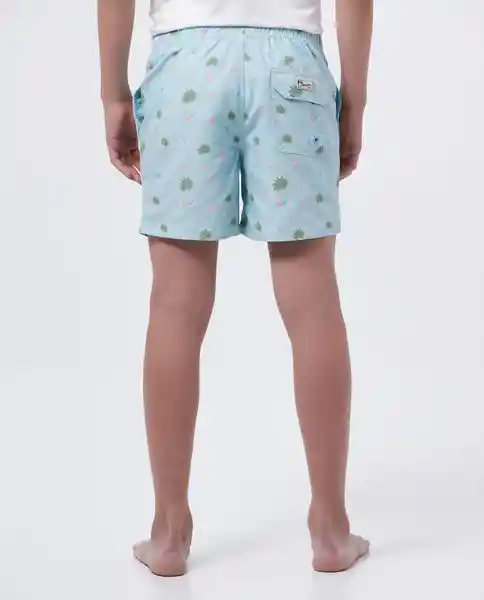 Short Swimwear Graphic Palms Niño Azul Canal Medio 10 Chevignon