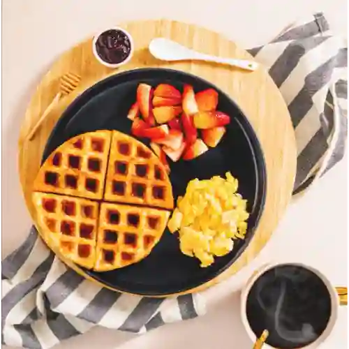 Desayuno Waffles Proteina