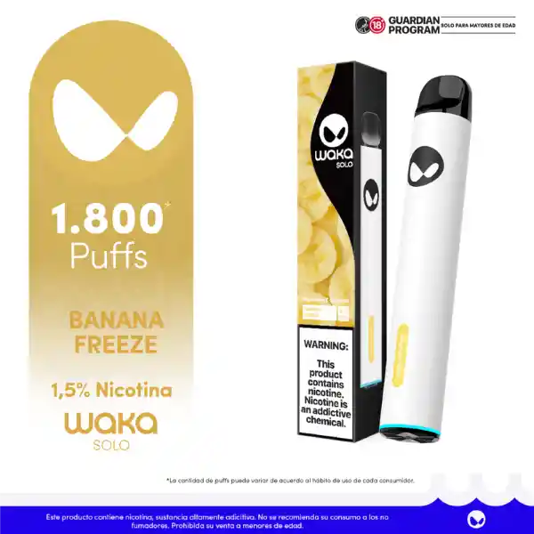 WAKA SOLO Vape Banana Freeze-1,5% 1.800 puff