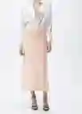 Falda Mia2 Salmón Talla L Mujer Mango