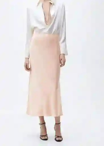 Falda Mia2 Salmón Talla L Mujer Mango