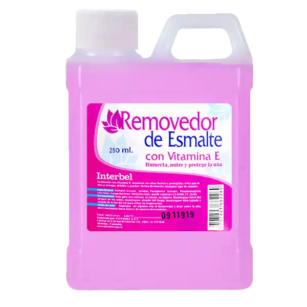 Interbel Removedor de Esmalte Con Vitamina E de 250 mL