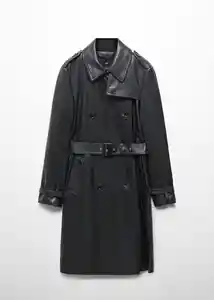 Gabardina Trench Polanapu Negro Talla S Mujer Mango