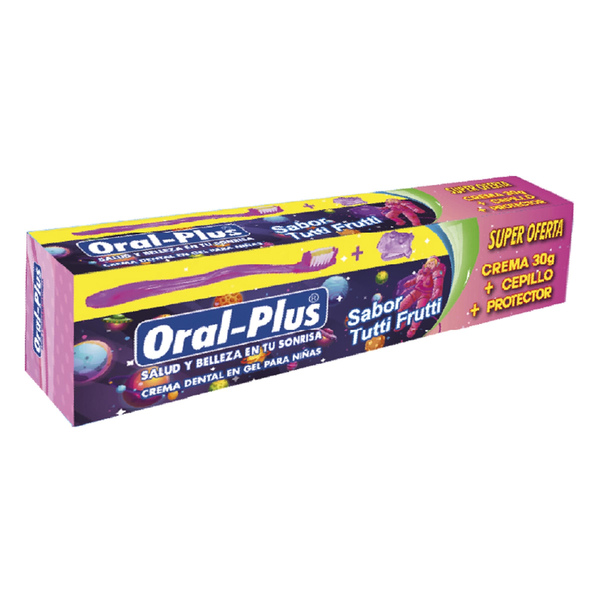 Oral-Plus Kit Crema Dental Sin Flúor + Cepillo Flex + Protector 3 x 1 und