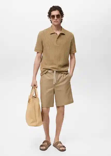 Bermuda Cabrera Beige Talla 42 Hombre Mango