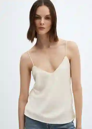Top Raquel Crudo Talla S Mujer Mango