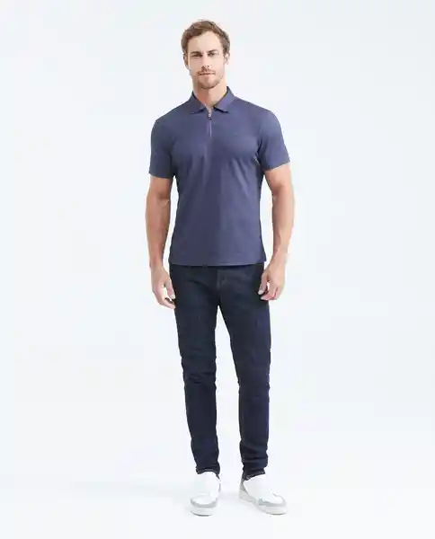 Camiseta Polo Zipper Azul Dark Ultraoscuro Talla S Chevignon