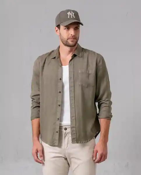 Camisa Hombre Beige Talla L 111G003 Rifle