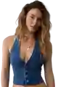 Camisa Mujer Azul Talla: LARGE 6183936 American Eagle