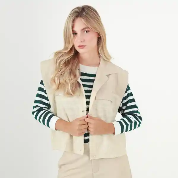 Chaleco Cuello Neru Manga Sisa Café Talla S 702355