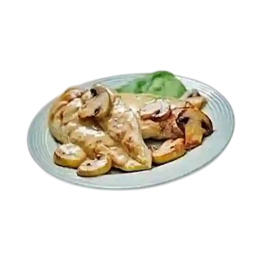 Pollo con Salsa y Champiñones