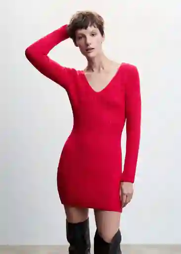 Vestido Kalev Fresa Talla S Mujer Mango