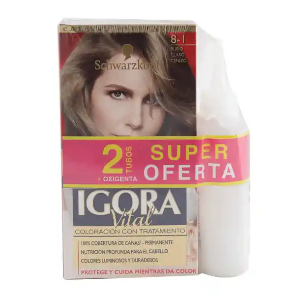 Igora Tinte Vital Tono 8-1 X6 Elementos Gratis Oxigenta