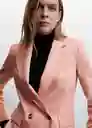 Blazer Americana Greta Rosa Pastel Talla 18 Mujer Mango