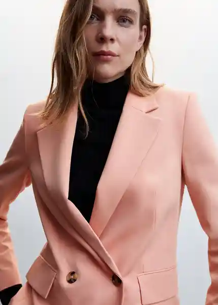 Blazer Americana Greta Rosa Pastel Talla 18 Mujer Mango