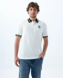 Camiseta Hombre Blanco y Negro Talla M 809f021 Americanino