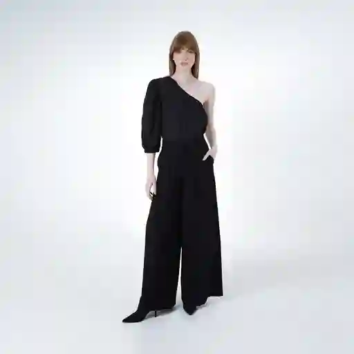 Pantalón Palazzo Pliegues y Bolsillos Negro 8 Fuera de Serie