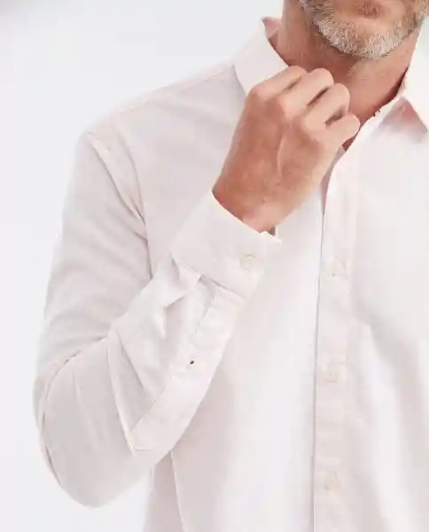 Camisa Linen Manga Larga Rosa Cósmico Claro Talla M Chevignon