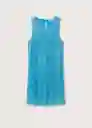 Vestido Tex Azul Talla S Mujer Mango