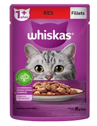 15 x Whiskas Alimento Gato Adulto Con Carne de Res en Filetes