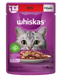 Whiskas Alimento para Gato Adulto con Carne de Res en Filetes	
