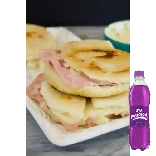 Combo Jamón y Queso + Postobon Uva 400 ml