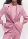 Blazer Americana Boreal Rosa Talla 46 Mujer Mango