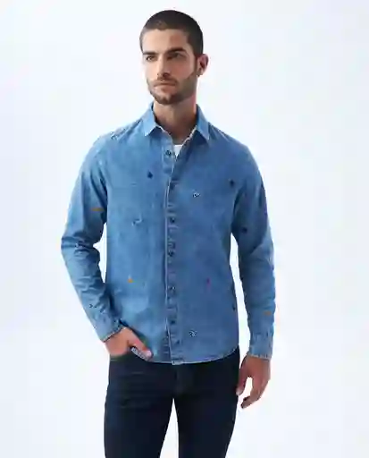 Camisa Hombre Azul Talla M 512F001 Americanino