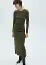 Vestido Basila Khaki Talla XS Mujer Mango