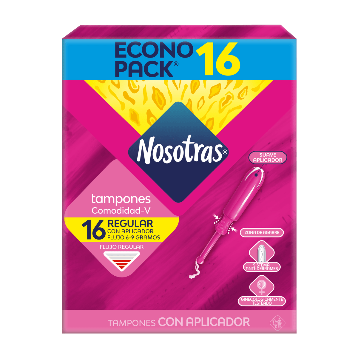 Nosotras Tampones Diarios Aplicador Regular x4 2 x 8 und