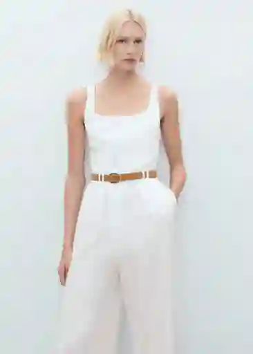 Enterizo Mono Lionela Offwhite Talla S Mujer Mango