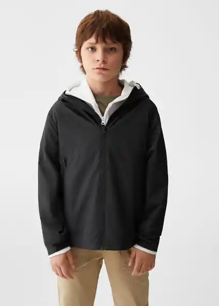 Abrigo Parka Kevin Negro Talla 06 Niños Mango