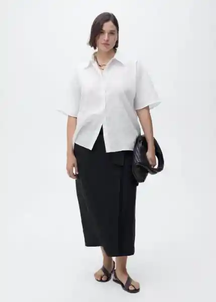 Camisa Pai Off White Talla S Mujer Mango