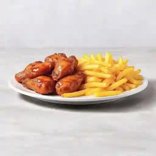 Alitas Bbqmadas (Con Papa Francesa)