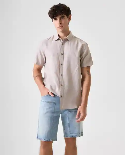 Camisa Hombre Gris Talla L 812G006_GRI161107 Americanino