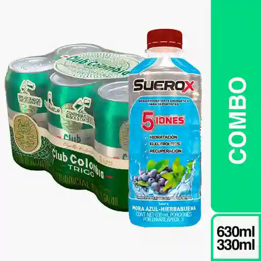Combo Club Colombia Trigo 6 Und + Suerox Mora Azul