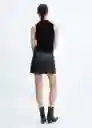 Falda Merlot Negro Talla S Mujer Mango