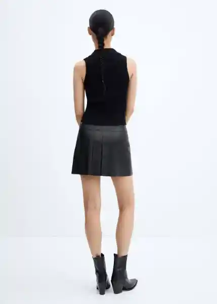 Falda Merlot Negro Talla S Mujer Mango