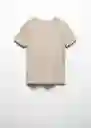 Camiseta Chalaca Beige Talla M Mujer Mango