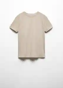 Camiseta Chalaca Beige Talla M Mujer Mango