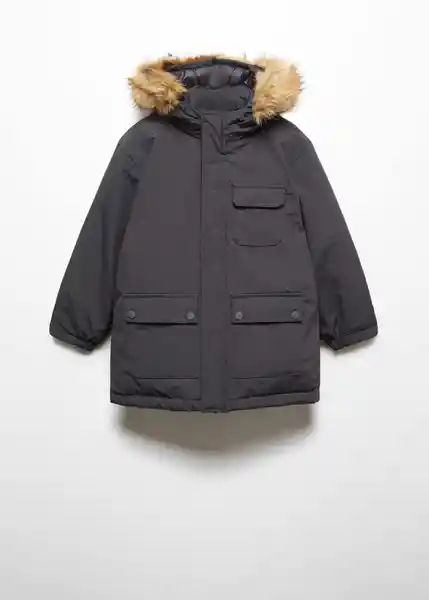 Abrigo Anorak Gael Antracita Talla 12 Niños Mango