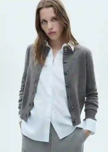 Cardigan Nekko Gris Oscuro Vigore Talla L Mujer Mango