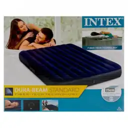 Colchon Intex Inflable Queen 1x2x25cm Azul 272 Kg Pvc