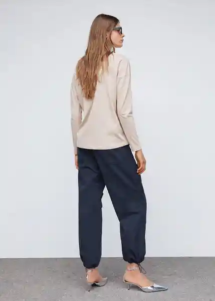 Camiseta Sacov Beige Talla S Mujer Mango